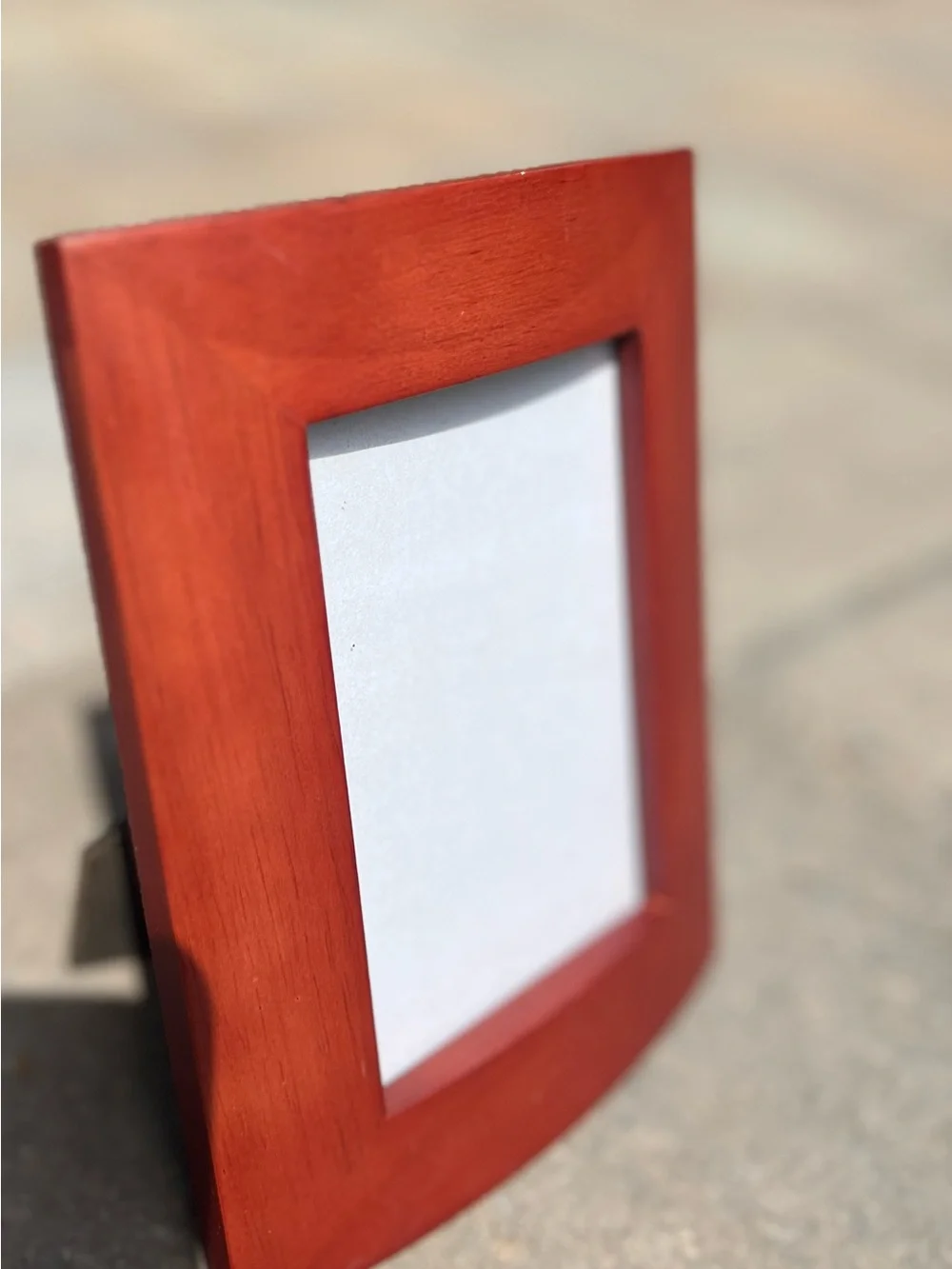 Vintage 1998 HB Group Mahogany Rich Red-Brown Curved Wood Photo Frame